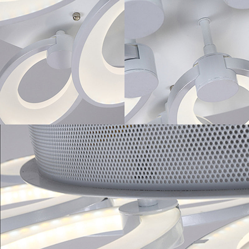 Fiori sala da pranzo a filo a filo a monte a LED acrilico LED 4/6/9 Luci a soffitto moderno Montato a soffitto in luce calda/bianca/naturale