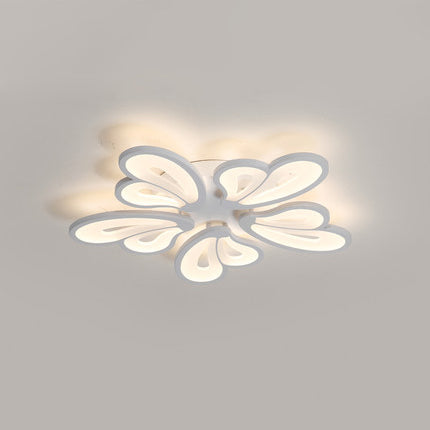 21.5"/23.5"/25.5" Wide Modern Floral LED Flush Lighting Acrylic 3/5/9 Heads Living Room Ceiling Mount Light Fixture in Warm/White/Natural Light