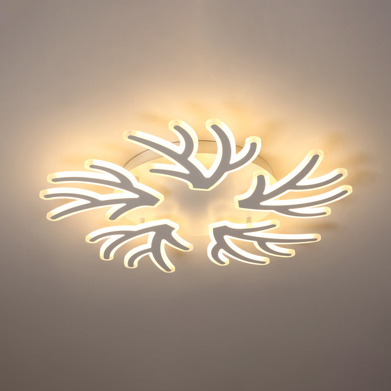 Coral Flush Ceiling Light Contemporary Acrylic 3/5/9 Lights Bedroom LED Flushmount Lighting in Warm/White/Natural Light