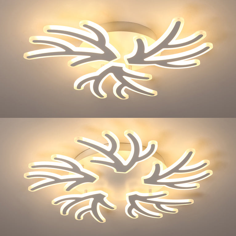 Coral Flush Ceiling Light Contemporary Acrylic 3/5/9 Lights Bedroom LED Flushmount Lighting in Warm/White/Natural Light