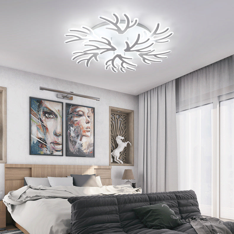 Coral Flush Ceiling Light Contemporary Acrylic 3/5/9 Lights Bedroom LED Flushmount Lighting in Warm/White/Natural Light