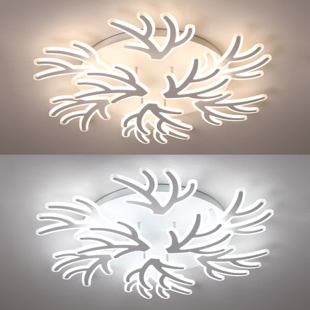 Coral Flush Ceiling Light Contemporary Acrylic 3/5/9 Lights Bedroom LED Flushmount Lighting in Warm/White/Natural Light