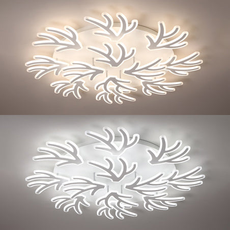 Coral Flush Ceiling Light Contemporary Acrylic 3/5/9 Lights Bedroom LED Flushmount Lighting in Warm/White/Natural Light