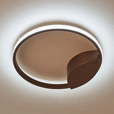 Lampada da incasso a doppio anello da 14"/19"/21,5" per camera da letto in acrilico LED Semplicità Marrone Apparecchio montato a soffitto in luce calda/bianca/naturale