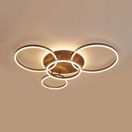 2/3/5 lampen woonkamer plafondlamp met ring acryl kap bruin inbouw in warm/wit licht