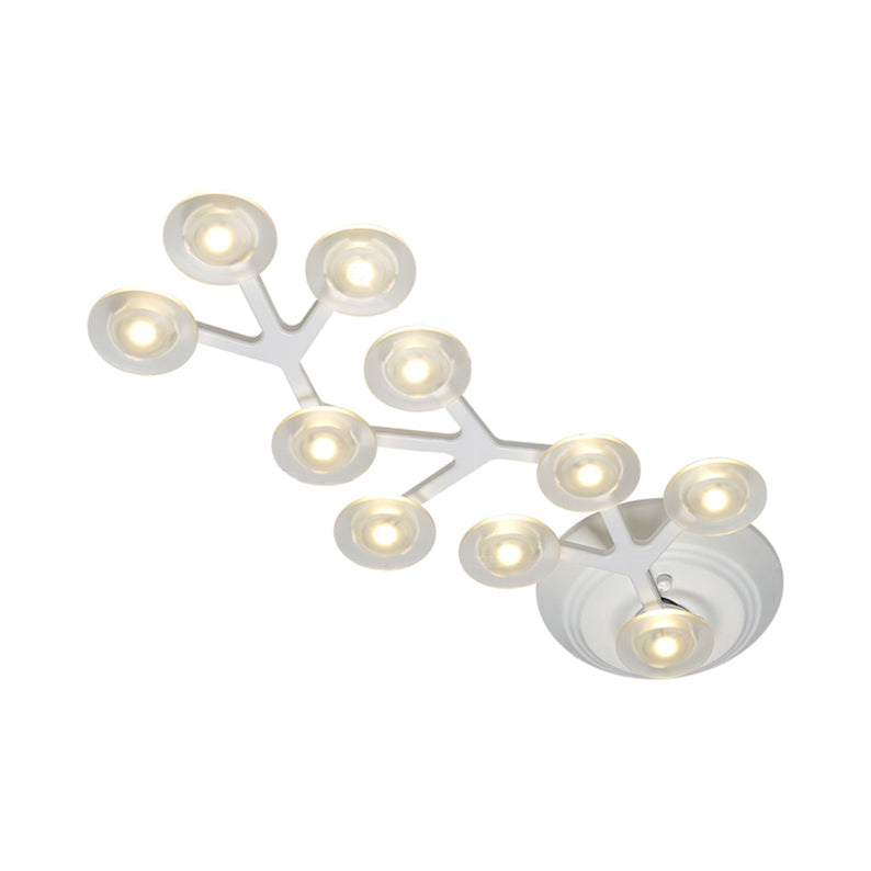 LED 7/9/10 Lights Kitchen Flushmount Light with Round Acrylic Shade White Flush Ceiling Light in Warm/White Light