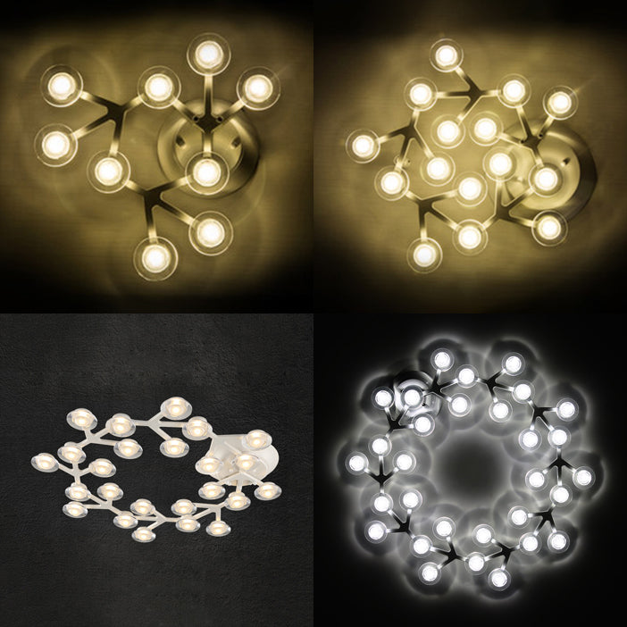 LED 7/9/10 Lights Kitchen Flushmount Light with Round Acrylic Shade White Flush Ceiling Light in Warm/White Light