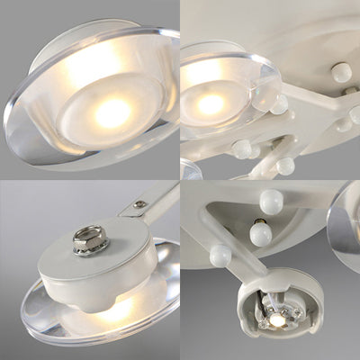 LED 7/9/10 Lights Kitchen Flushmount Light with Round Acrylic Shade White Flush Ceiling Light in Warm/White Light