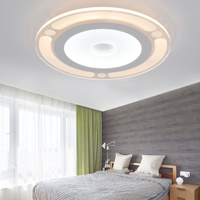 8"/16.5"/20.5" Wide Ring Bedroom Flushmount Acrylic LED Contemporary Ceiling Flush Mount Light in Warm/White Light