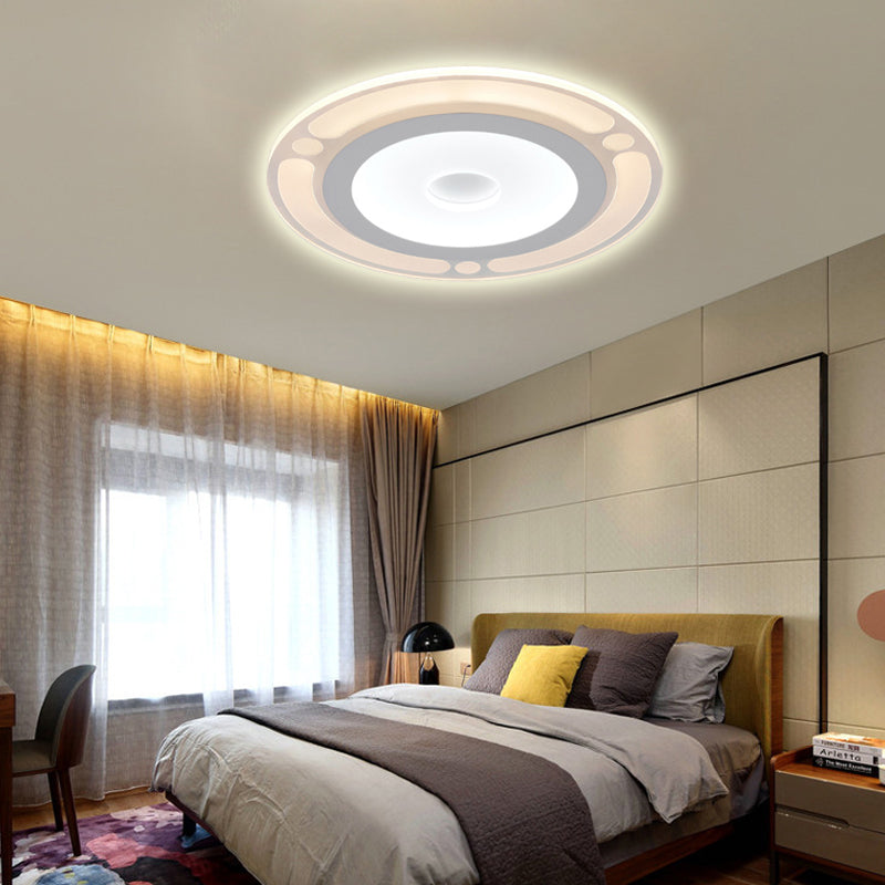 8"/16.5"/20.5" Wide Ring Bedroom Flushmount Acrylic LED Contemporary Ceiling Flush Mount Light in Warm/White Light