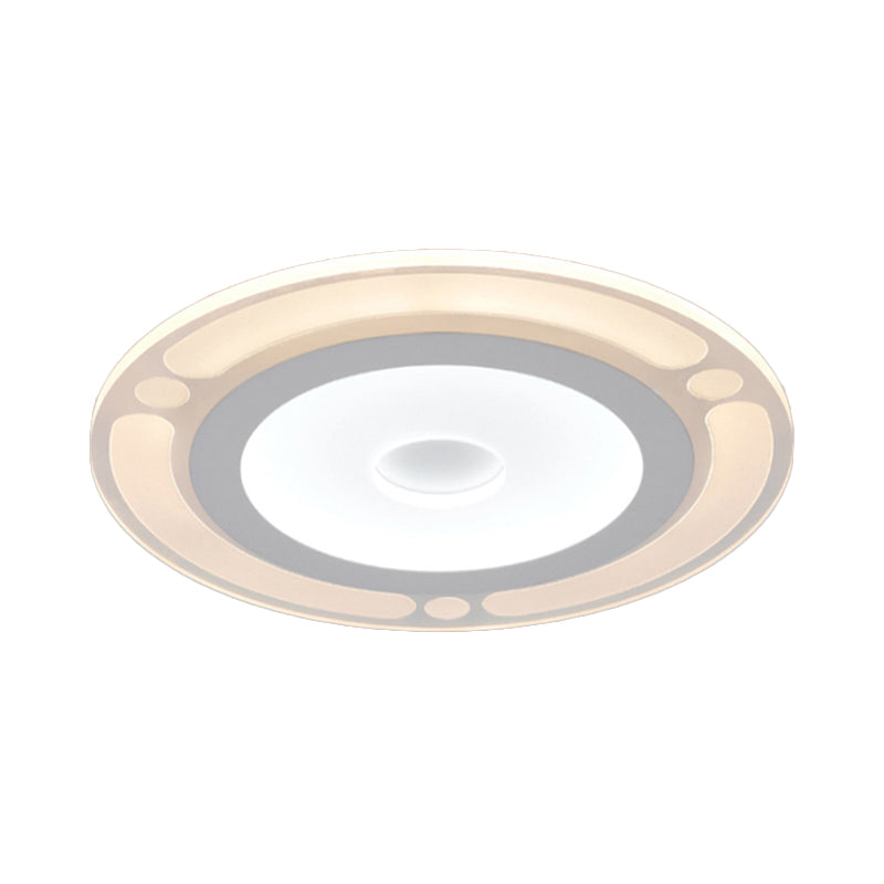 8"/16.5"/20.5" Wide Ring Bedroom Flushmount Acrylic LED Contemporary Ceiling Flush Mount Light in Warm/White Light
