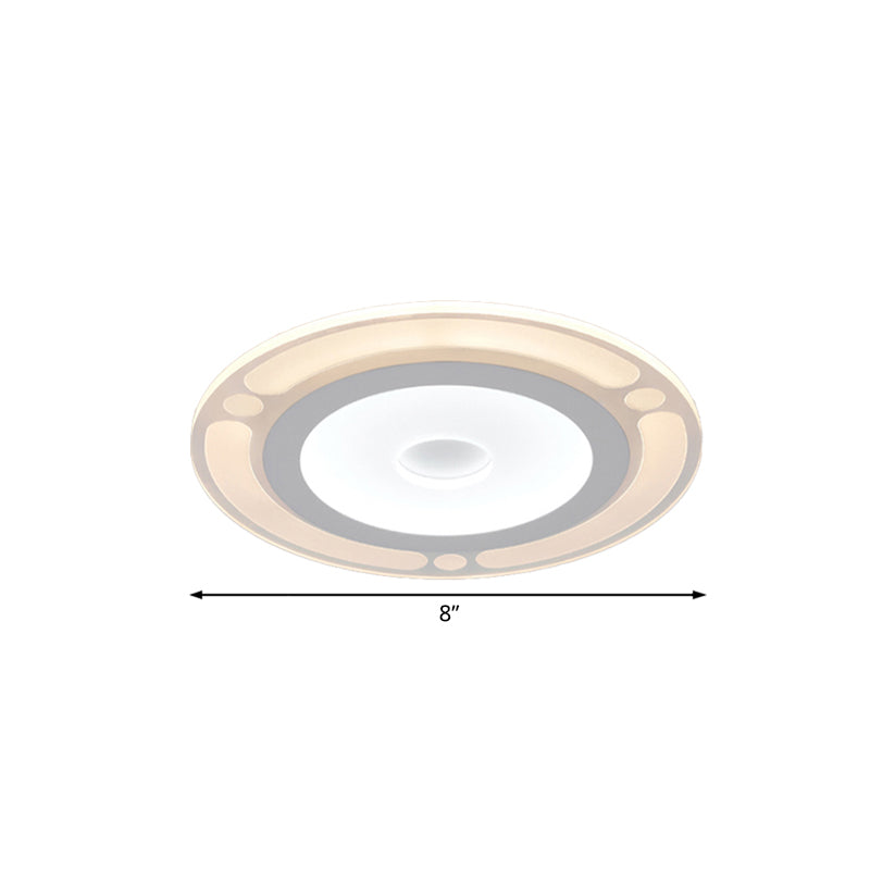 8"/16.5"/20.5" Wide Ring Bedroom Flushmount Acrylic LED Contemporary Ceiling Flush Mount Light in Warm/White Light