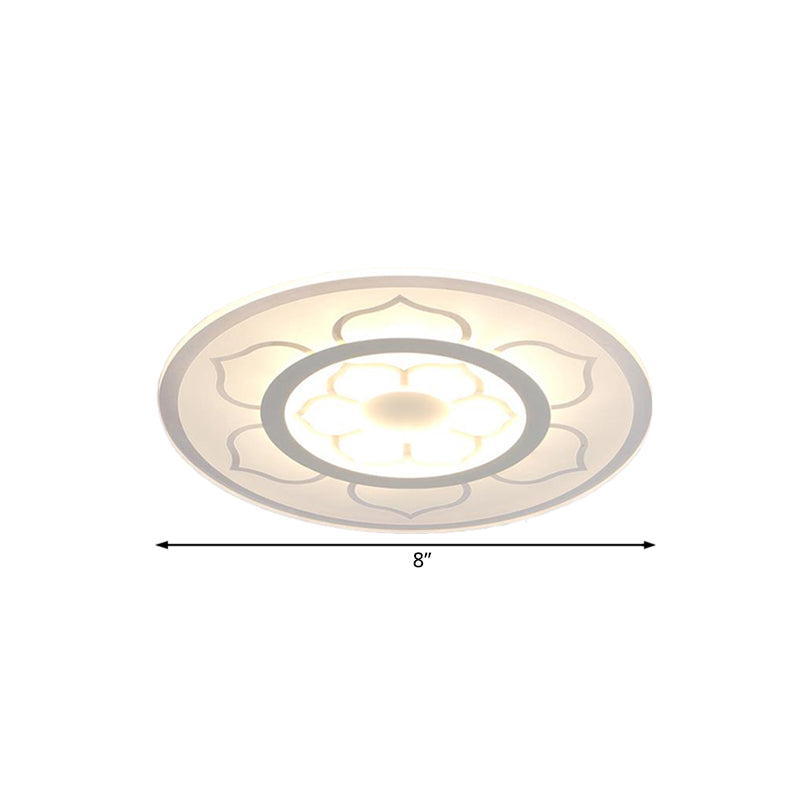Acrylic Lotus Flush Mount Lamp Simple LED 8"/16.5"/20.5" Wide Ceiling Flush Light in Warm/White Light