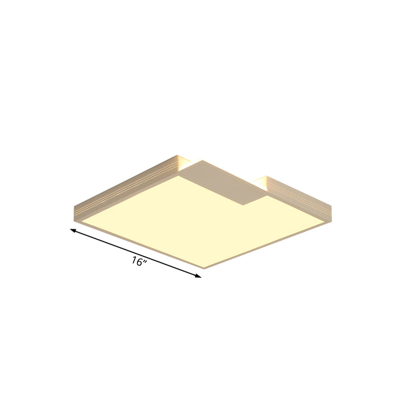 Squared Ceiling Lighting Minimalist Stylish LED 16"/19.5" Width Acrylic Flush Mount Lighting in White, Warm/White Lighting