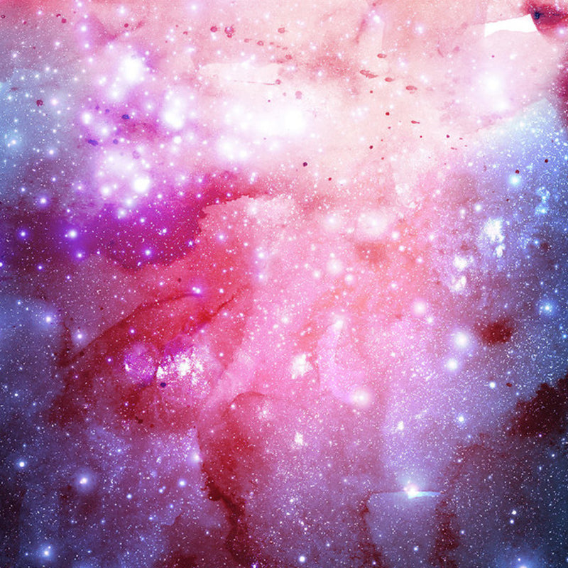 Whole Galaxy Wall Mural Decal in Pink Non-Woven Fabric Wall Covering for Accent Wall, Custom-Made