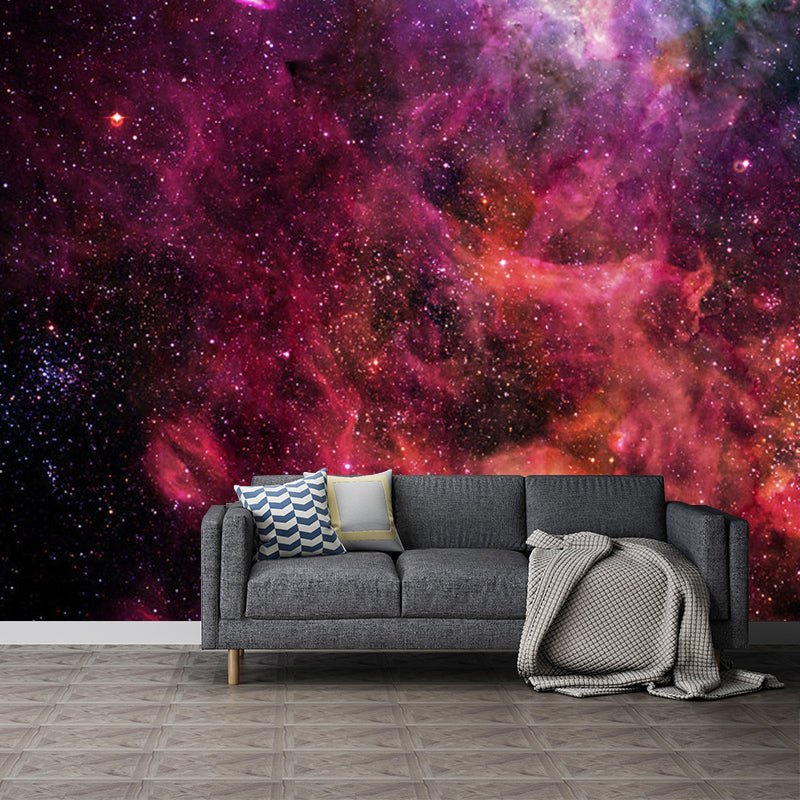 Purple and Pink Simplicity Mural Full Size Galaxy Wall Art for Ceiling, Personalized Size Available