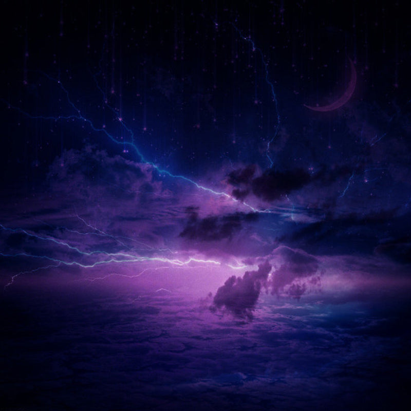 Dark Purple Nebula Wall Mural Moisture-Resistant Wall Covering for Bedroom Decoration