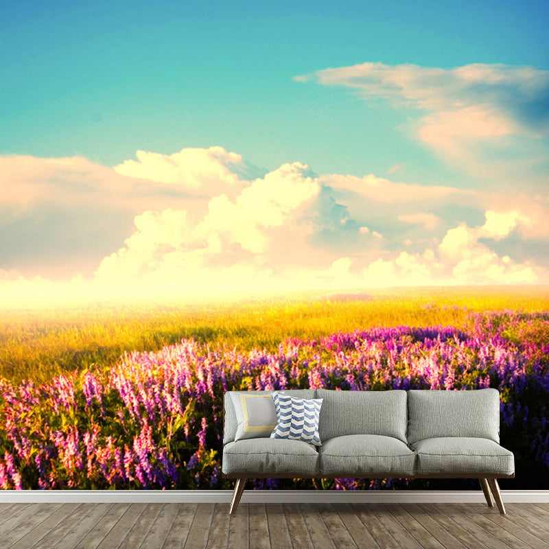 Whole Nordic Wall Mural Decal in Multi-Color Blossom and Sky Wall Art, Personalized Size Available