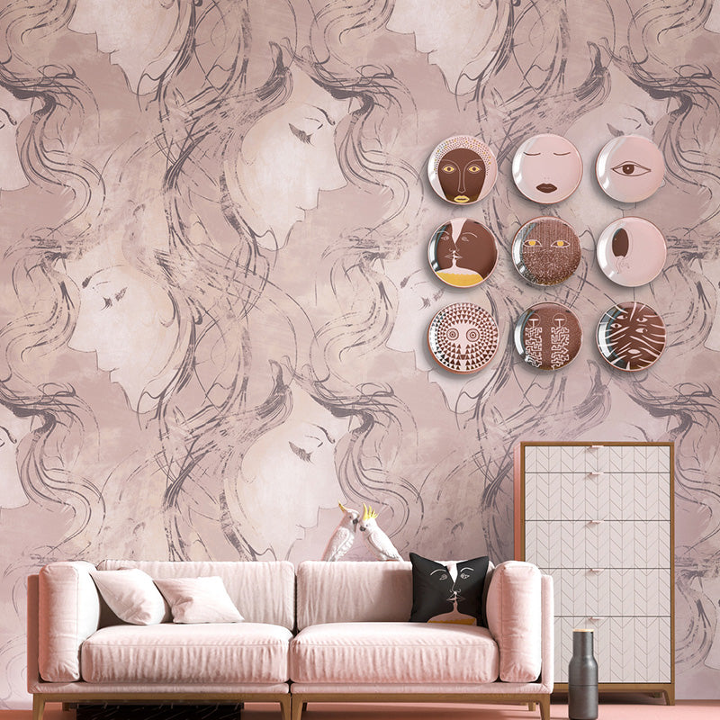 57.1 sq ft. Contemporary Wallpaper Roll for Living Room Decor in Natural Color, Non-Pasted