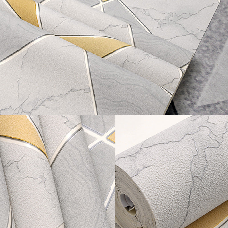 Natural Color Marble Effect Wallpaper Stain-Resistant Flock Textured Wall Covering for Bathroom