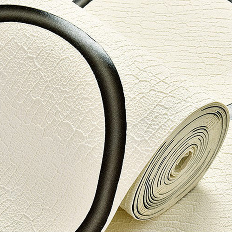 Simple Circular Wall Decor for Living Room, 57.1 sq ft. Flock Textured Wallpaper Roll in Neutral Color