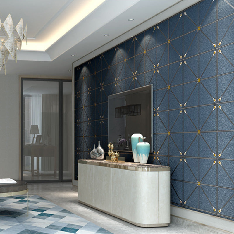 Geometries Wallpaper Roll for Living Room Decoration Simplicity Flock Wall Covering, 20.5-inch x 33-foot