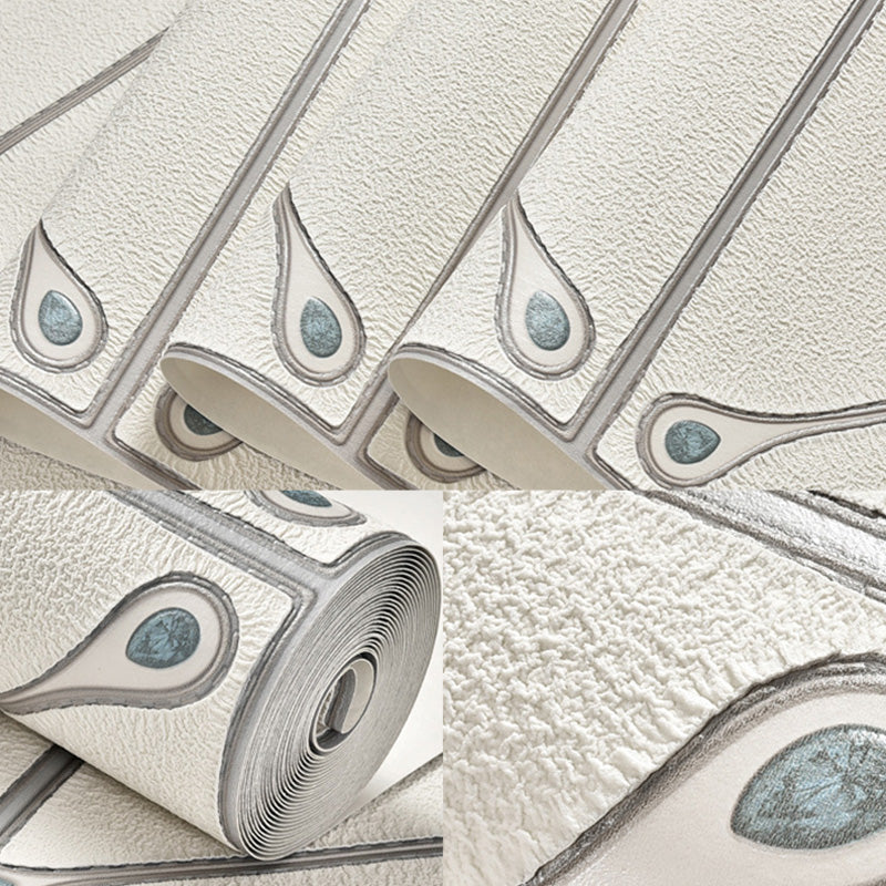 Geometries Wallpaper Roll for Living Room Decoration Simplicity Flock Wall Covering, 20.5-inch x 33-foot