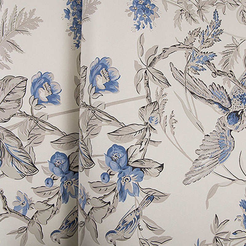 Blossoming Flower and Bird Wallpaper Roll for Accent Wall, Soft Color, 20.5"W x 33'L