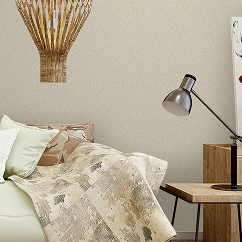Color Block Wallpaper Roll in Neutral Color Non-Woven Material Wall Covering for Bedroom, 33' x 20.5"