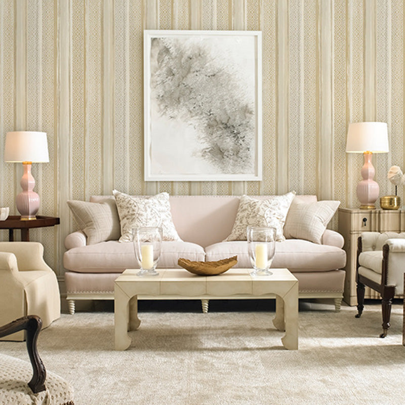57.1 sq ft. Nordic Wallpaper Roll for Guest Room Decoration with Vertical Stripe Design in Neutral Color