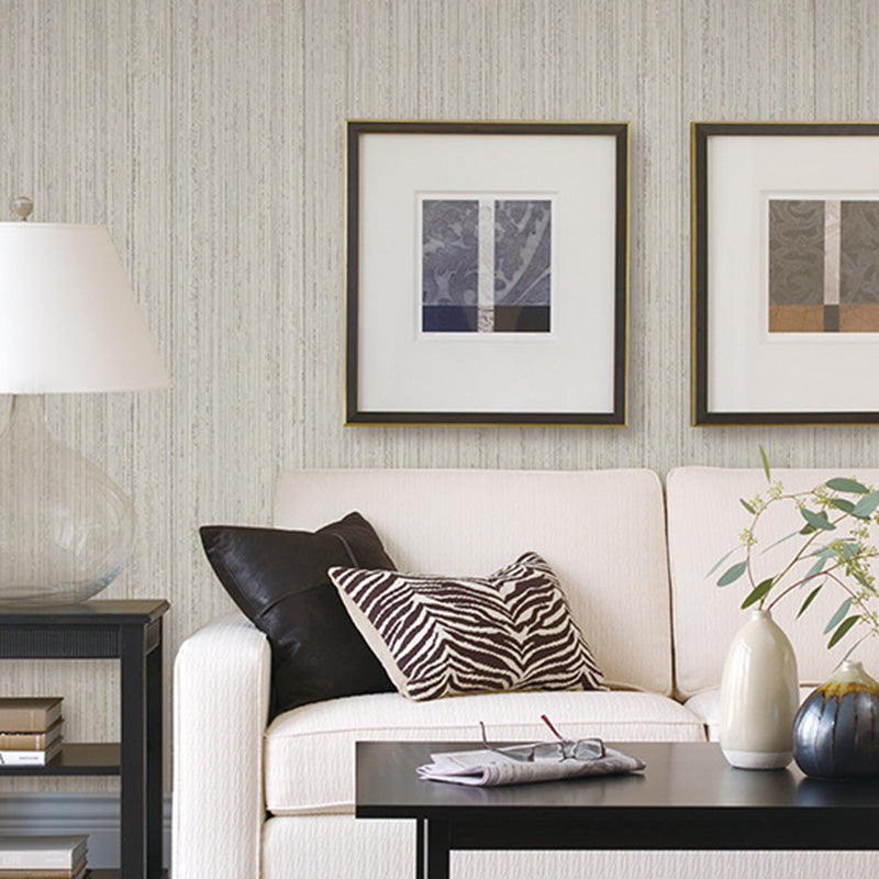 Vertical Stripe Wallpaper for Living Room Decoration in Natural Color, 20.5 in x 33 ft, Non-Pasted