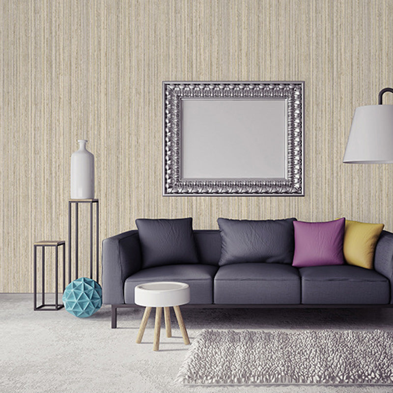 Vertical Stripe Wallpaper for Living Room Decoration in Natural Color, 20.5 in x 33 ft, Non-Pasted