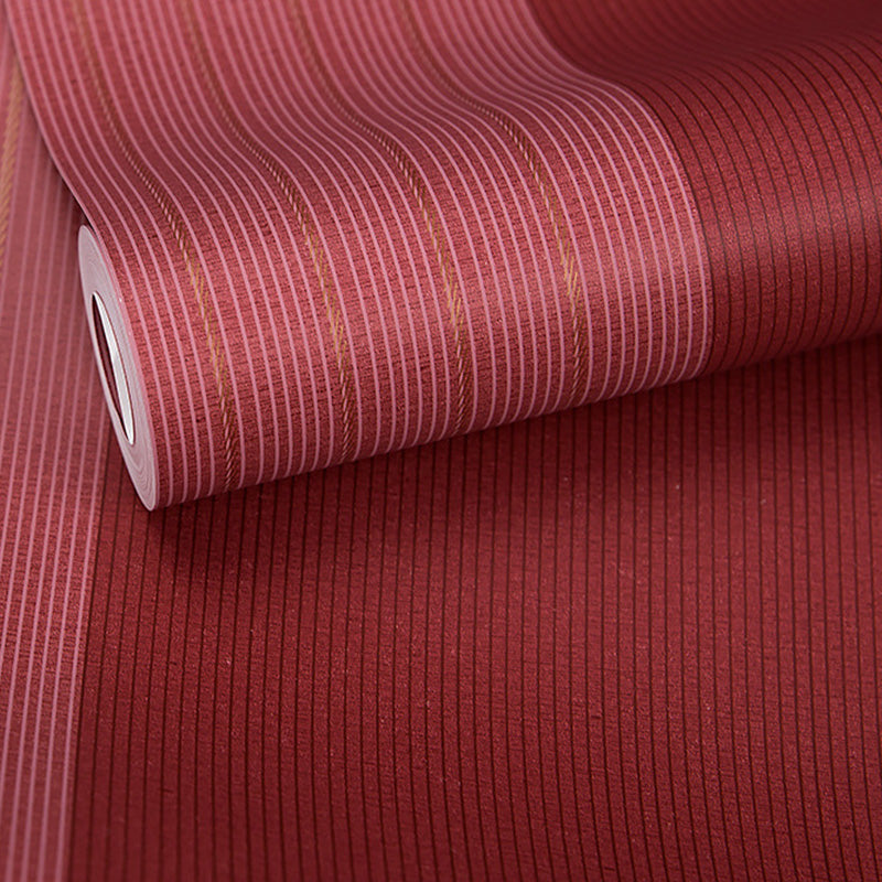 Postmodern Wallpaper Roll in Neutral Color Vertical Stripe Wall Covering for Bedroom, 20.5"W x 33'L