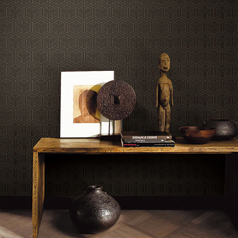 Moisture-Resistant Hexagon Wall Decor 20.5"W x 33'L Minimalist Wallpaper Roll for Living Room