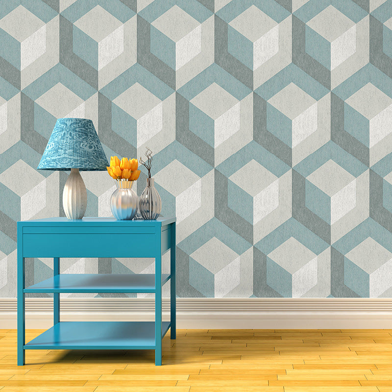 Contemporary Wall Decor in Natural Color Cubic Wallpaper Roll, 20.5" by 33', Non-Pasted