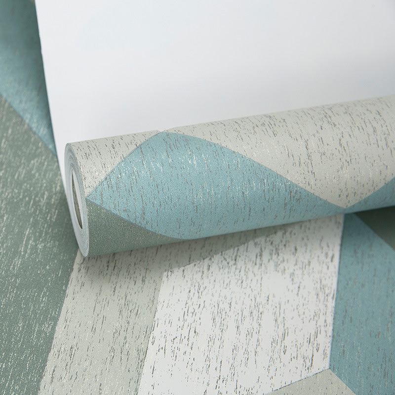 Zeitgenössisches Wanddekor in natürlichen Farben, kubische Tapetenrolle, 20,5" x 33', nicht beklebt