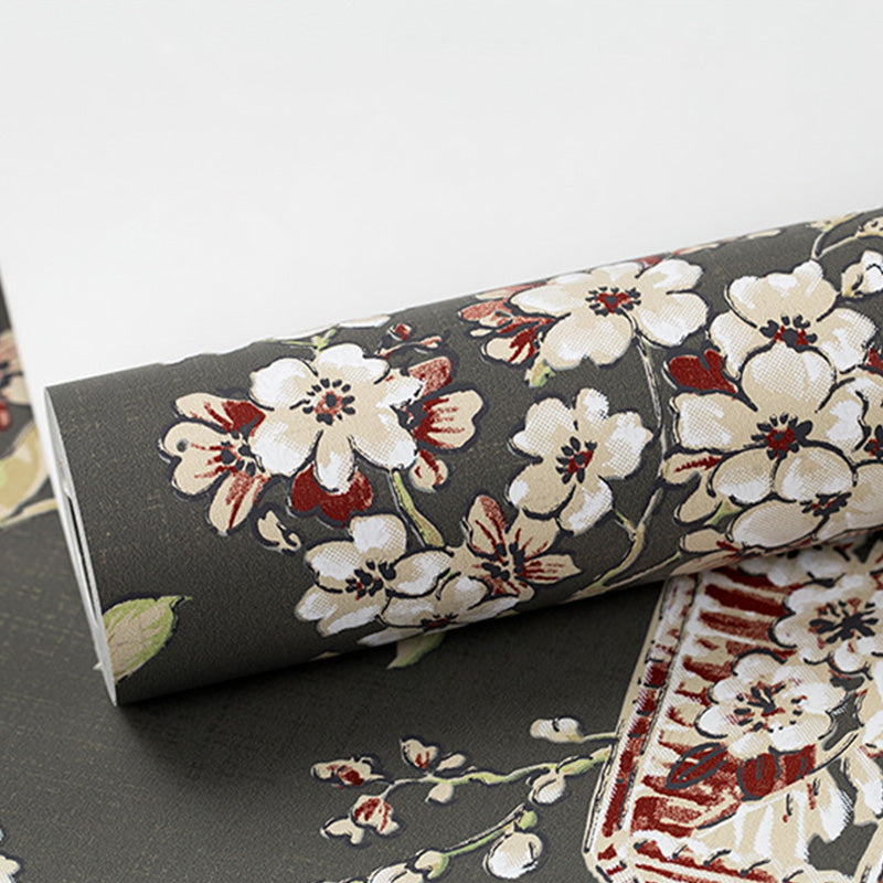 Countryside Flowers Wallpaper Roll in Neutral Color Guest Room Wall Decor, 20.5 in x 33 ft