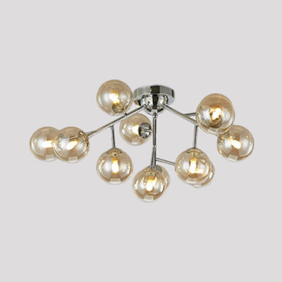 Modern modo G9 plafonnier verre et métal 12 lampes salon semi - encastré