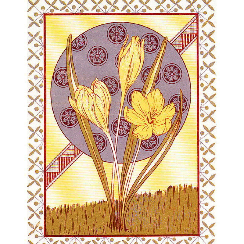Wandtattoo mit Vintage-Blüten für die Inneneinrichtung, individuell bedruckte Wandverkleidung in Lila und Gelb
