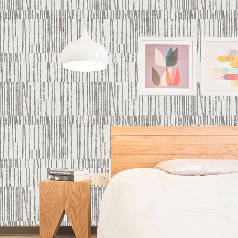 33' x 20.5" Stripes Wallpaper Roll in Natural Color Non-Woven Material Wall Decor for Bedroom, Non-Pasted
