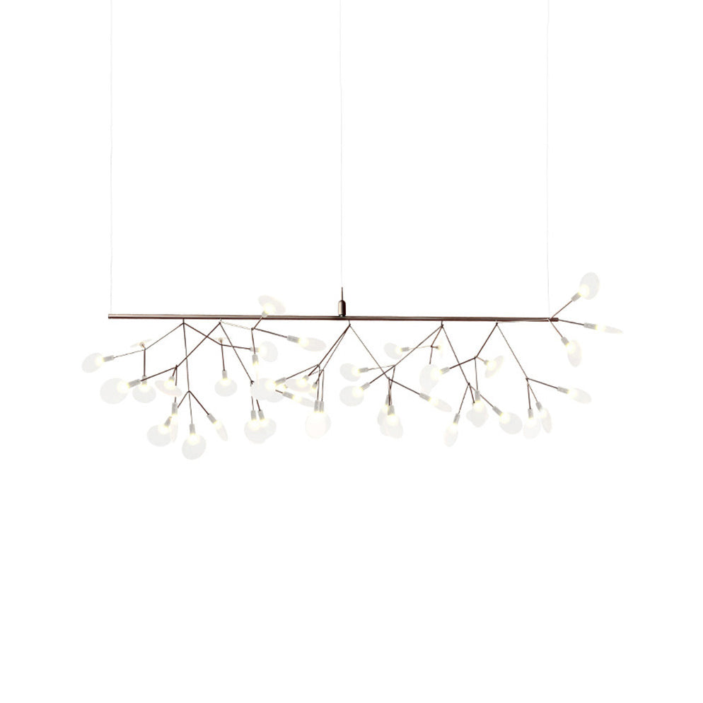 Nickel/Rose Gold Branching Ceiling Lamp Modern Stylish Multi Light Aluminum Island Lighting with Acrylic Shade