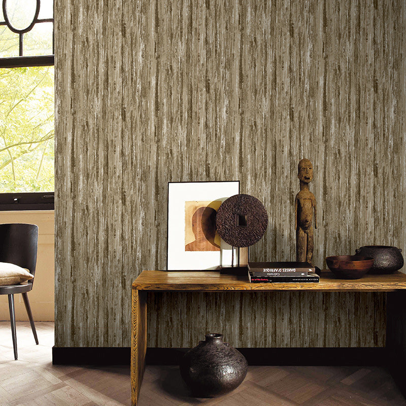 Stain-Resistant Reclaimed Wood Wallpaper 33 ft. x 20.5 in Minimalist Wall Decor for Living Room