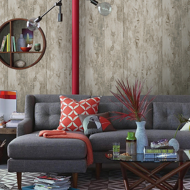 Faux Wood Wall Decor for Bedroom Contemporary Wallpaper Roll, Non-Pasted, 20.5"W x 33'L