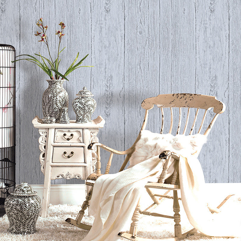 Wooden Stripes Wall Covering in Neutral Color Non-Woven Material Wallpaper for Coffee Shop, 57.1 sq ft.