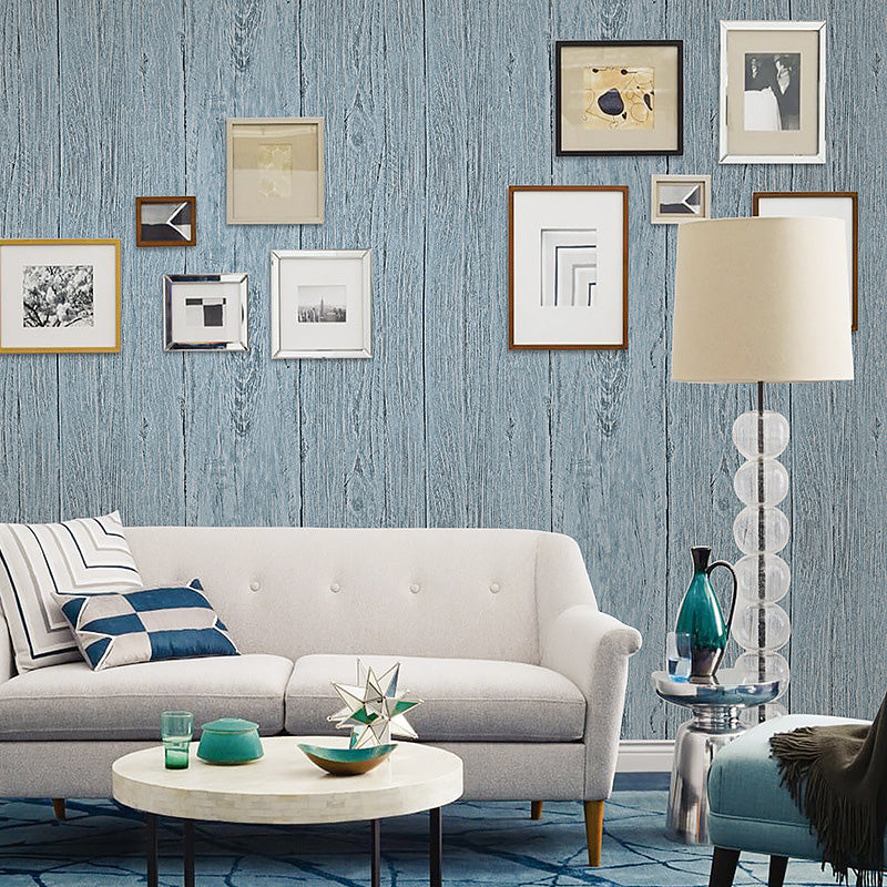 Wooden Stripes Wall Covering in Neutral Color Non-Woven Material Wallpaper for Coffee Shop, 57.1 sq ft.