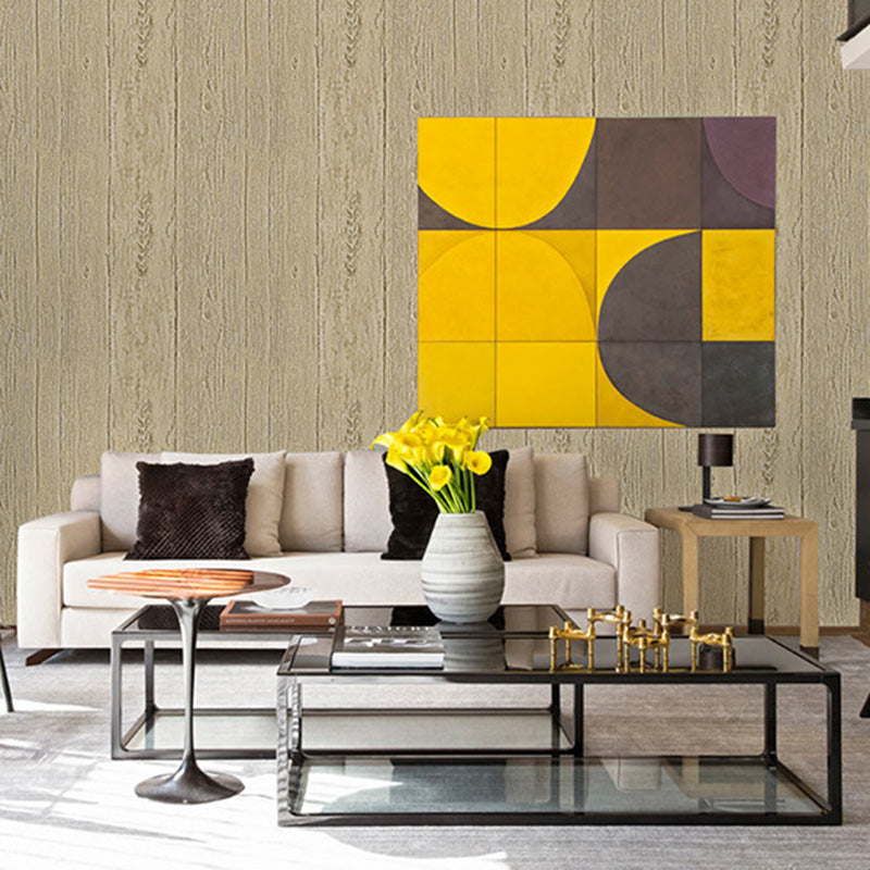 Wooden Stripes Wall Covering in Neutral Color Non-Woven Material Wallpaper for Coffee Shop, 57.1 sq ft.