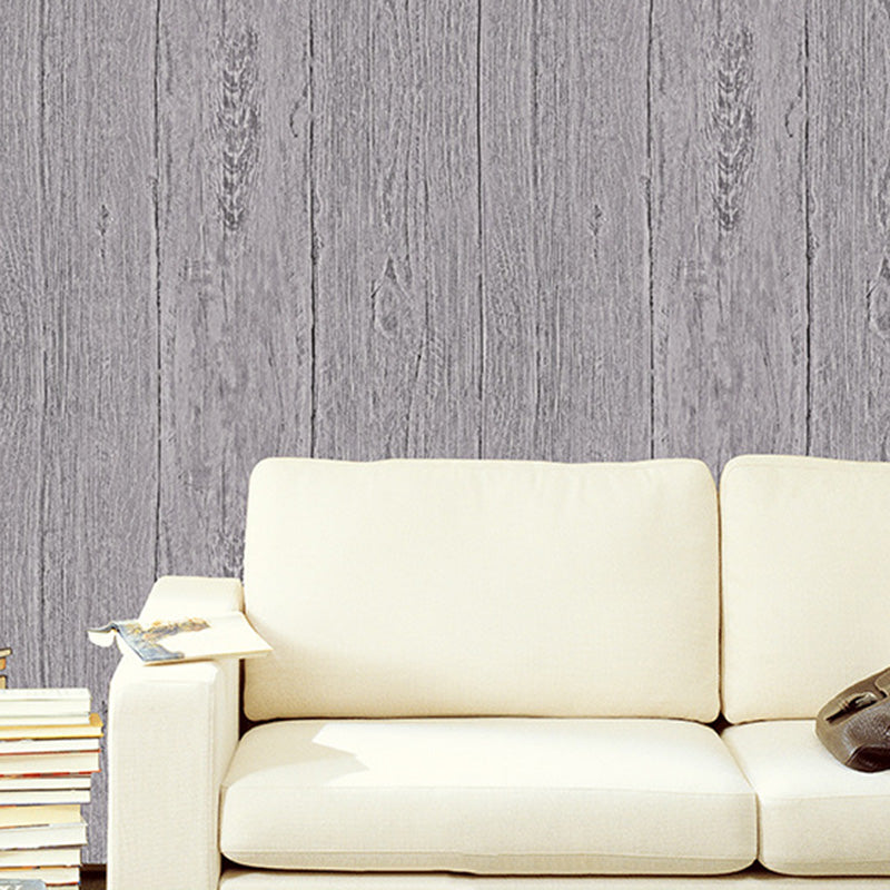 Nordic Faux Wood Wallpaper Roll in Pastel Color Dining Room Decorative Wall Covering, 33' x 20.5"