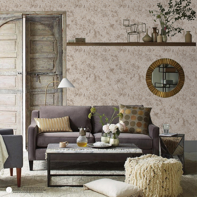 Contemporary Marble Effect Wall Decor for Bedroom, 20.5"W x 33'L Wallpaper in Natural Color