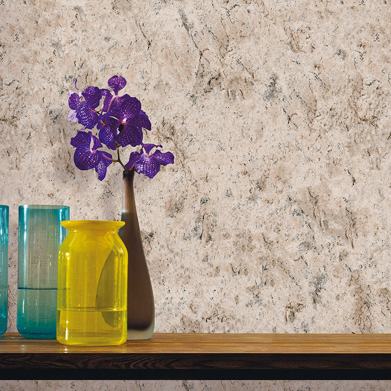 Contemporary Marble Effect Wall Decor for Bedroom, 20.5"W x 33'L Wallpaper in Natural Color