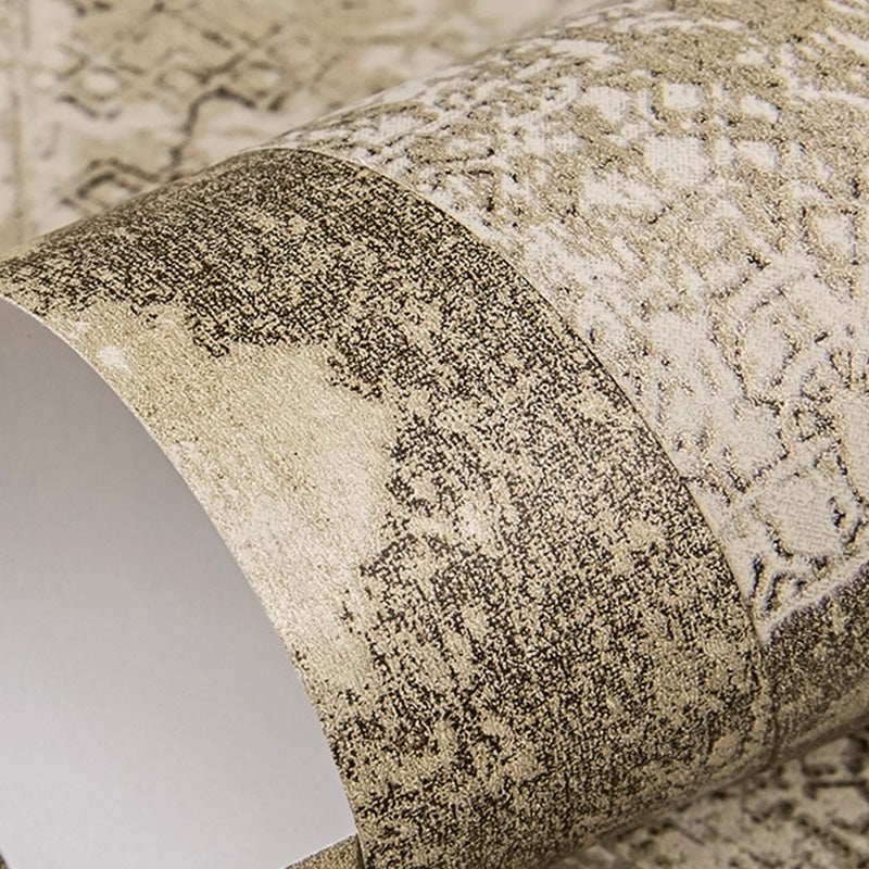 57.1 sq ft. Hexagon Wallpaper for Bar Decoration Cement Wall Covering in Dark Color, Water-Resistant